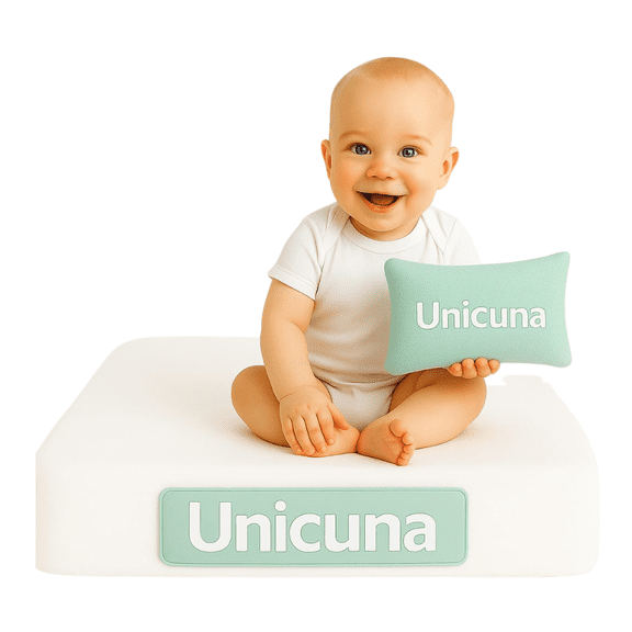 Unicuna Supreme Colchón para Bebé, Hipoalergénico, Transpirable, Suave, 65x95x8 cm, Color Blanco, para Cuna Colecho y Corral