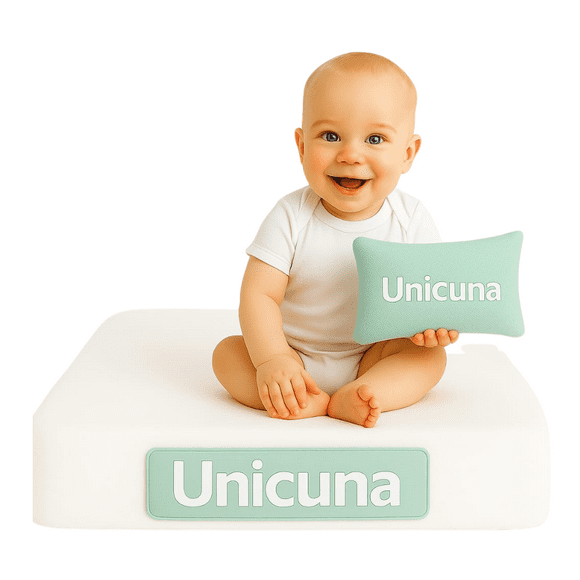 Unicuna Supreme Colchón para Bebé, Hipoalergénico, Transpirable, Suave, 65x95x8 cm, Color Blanco, para Cuna Colecho y Corral