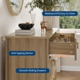 thumbnail image 5 of EastVita Fluted Dresser for Bedroom 43 Tall Storage Organizer Cabinet Living Room Hallway Entryway Natural, 5 of 7