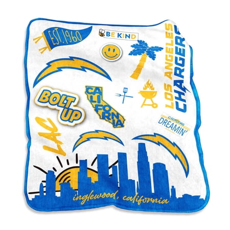 Los Angeles Chargers 50 x 60 Native Raschel Plush Throw Blanket