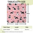 thumbnail image 2 of Boston Terrier Dogs and Flowers Square Fitted Tablecloth with Elastic Edge,Square Table Cover,Washable Elastic Table Cover for Home Kitchen Party Decor 36"x36", 2 of 6