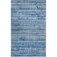 thumbnail image 1 of Unique Loom Tapis à Rayures Géométriques Helios 5' x 8' Rectangle Bleu Marine/ivoire, 1 of 1