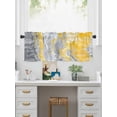 thumbnail image 5 of Valances for Windows Gray Yellow Wave Rod Pocket Cafe Window Treatments Valance Curtains for Kitchen Bathroom Laundry Basement Windows 60"x14", 5 of 9