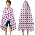 thumbnail image 3 of Pink Butterfly Pattern Hooded Bath Towel，50"x30" for Ages 3 To 12 Kids, Quick Dry Lightweight Soft Microfiber Hood Beach Towel Cover Up for Kids, 3 of 7