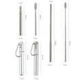 thumbnail image 2 of Portable Keychain Reusable Straw Telescopic Straw Aluminum Tube Set Retractable Stainless Steel Straw with Keychain Brush Case Portable for Travel, 2 of 5