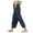 A-Navy, variant on Wyobmus Women Cotton Linen Pants Casual Comfy High Waist Drawstring Straight Leg Pants Lightweight Summer Beach Linen Pants B-Gray