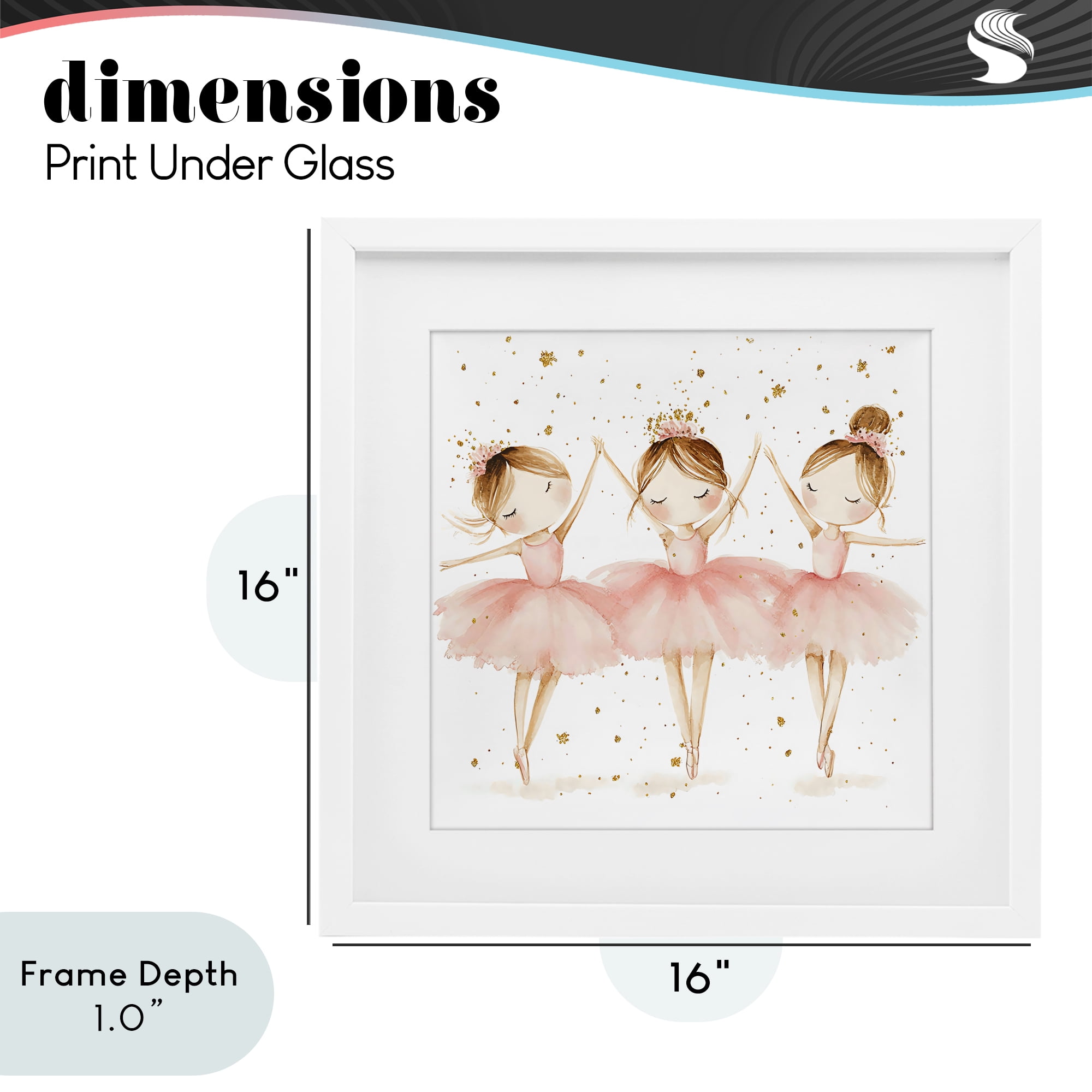 Stupell Industries Trio Of Ballerinas White Framed Print Under Glass, design by Creative Studio