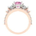 thumbnail image 4 of Clara Pucci 14K Rose/White Gold 2.94 Simulated Pink Diamond Engraveable Engagement Ring + Wedding Band Set, 4 of 7