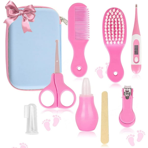 Best Gift! Baby Grooming Kit, Portable Baby Safety Care Set with Hair Brush Comb Nail Clipper Nasal Aspirator etc for Nursery Newborn Toddlers Infant Girl Boys Keep Clean
