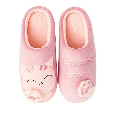 

CoCopeaunt Cute Slippers Lucky Cat Female Couple Cartoon Winter Furry Home Indoor Warm Cotton Shoes Fluffy Fur Short Plush Slippers