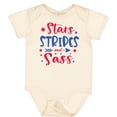 thumbnail image 3 of Inktastic 4th of July Stars Stripes and Sass Blue and Red Stars Girls Baby Bodysuit, 3 of 5