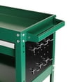 thumbnail image 5 of Utility Rolling Tool Cart with 1 Drawer and 3 Trays, Heavy Duty Metal Garage Organizer with Wheels, Hooks and Locking System, Tool Storage Cabinet Cart for Garage, Warehouse & Repair Shop, Green, 5 of 9