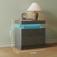 thumbnail image 6 of Cubehom Modern Nightstand Set of 2 with LED Lights, 2-Drawer Wooden Bedside Table, Side Table for Bedroom & Living Room, 6 of 6