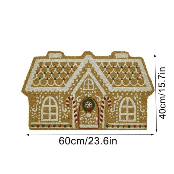 Uuowzo Mat Door Christmas Gingerbread Welcome Mat for Front Door Carpet Gingerbread Christmas Decoration for Entrance Indoor Outdoor Christmas Decorations, Multicolor