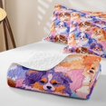 thumbnail image 4 of Homewish Watercolor Pet Dog Twin Quilt Set,Kawaii Animal Twin Coverlet Set,Pink Purple,2 Pieces, 4 of 7