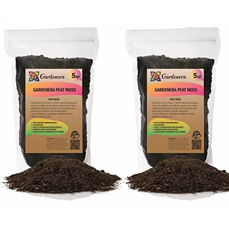 Premium Natural Sphagnum Peat Moss - Gardening Soil Amendment and Carnivorous Plant Soil Media by Gardenera (10 Quart)