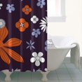 thumbnail image 4 of Darkpurple Daisy Flower Orange Petals Pattern Shower Curtain 36"x72" ,Bathroom Decorative Shower Curtains Set with 12 Hooks,Modern Waterproof Washable Shower Curtain, 4 of 6