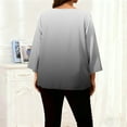 thumbnail image 5 of Tops for Women Long Sleeved Gradient Round Neck Home Casual T-Shirt Black L, 5 of 6