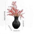 thumbnail image 3 of MMJ Fluted Ceramic Vase Set of 2 Matte Black White Table Centerpiece Home Decor 8.27x5.12x5.12in With Leaves, 3 of 7