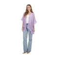 thumbnail image 2 of Tahari Women's Lightweight Kimono with Crochet Fringe Trim, Light Purple, 2 of 7