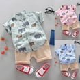 Baby Boy Outfits Cartoon Prints Set Clothes Tops Shorts Infant Summer