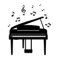 thumbnail image 2 of Music Wall Decal Piano Silhouette with Musical Notes Playroom Wall Decal for Children Instrument Cute Themed Room Décor - Size: 24 In x 30 In, 2 of 5