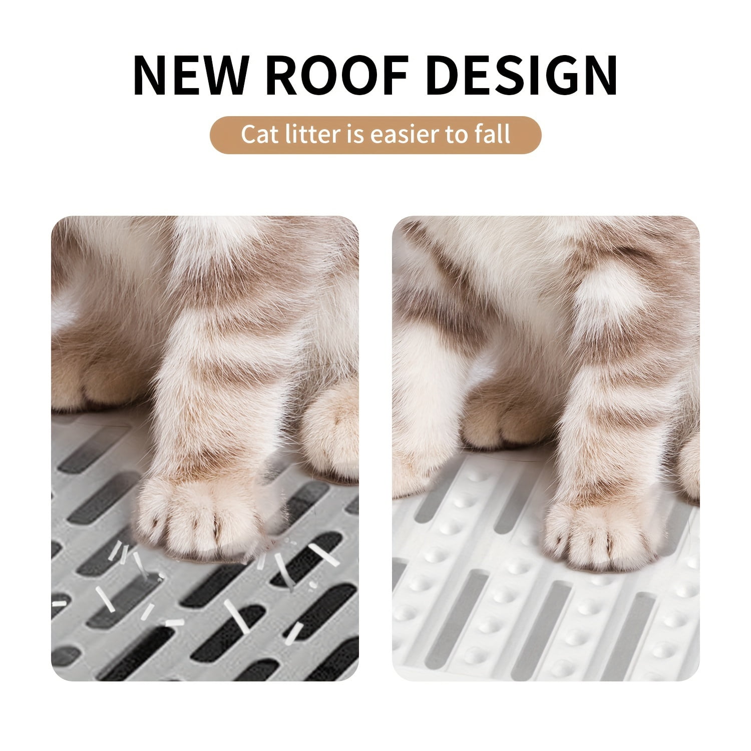 [Large Odorless Cat Litter Box] Large Enclosed Cat Litter Box with Lid Cover Hooded Odorless Cat Toilet with Litter Scoop Cat Self Groomer Deodorizer Filter