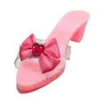 thumbnail image 2 of Dualoai Princess Dress up Shoes Dress up Kids Heels Decoration Shiny Versatile Toy Jelly Sandals for Girls for Birthday Childrens Day pink with bows, 2 of 9