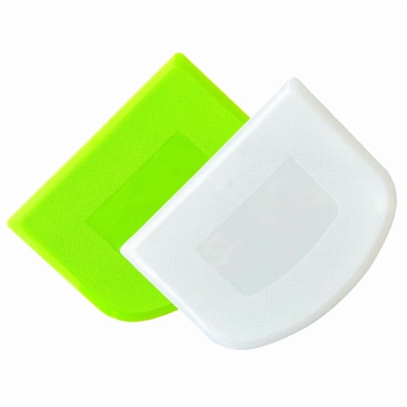 HOMEIORA 2 Pack Dough Scraper - Multi-Purpose Dough Cutter Bowl Scrapers Plastic Baking Tools for Cake, Cream, Butter, Batter