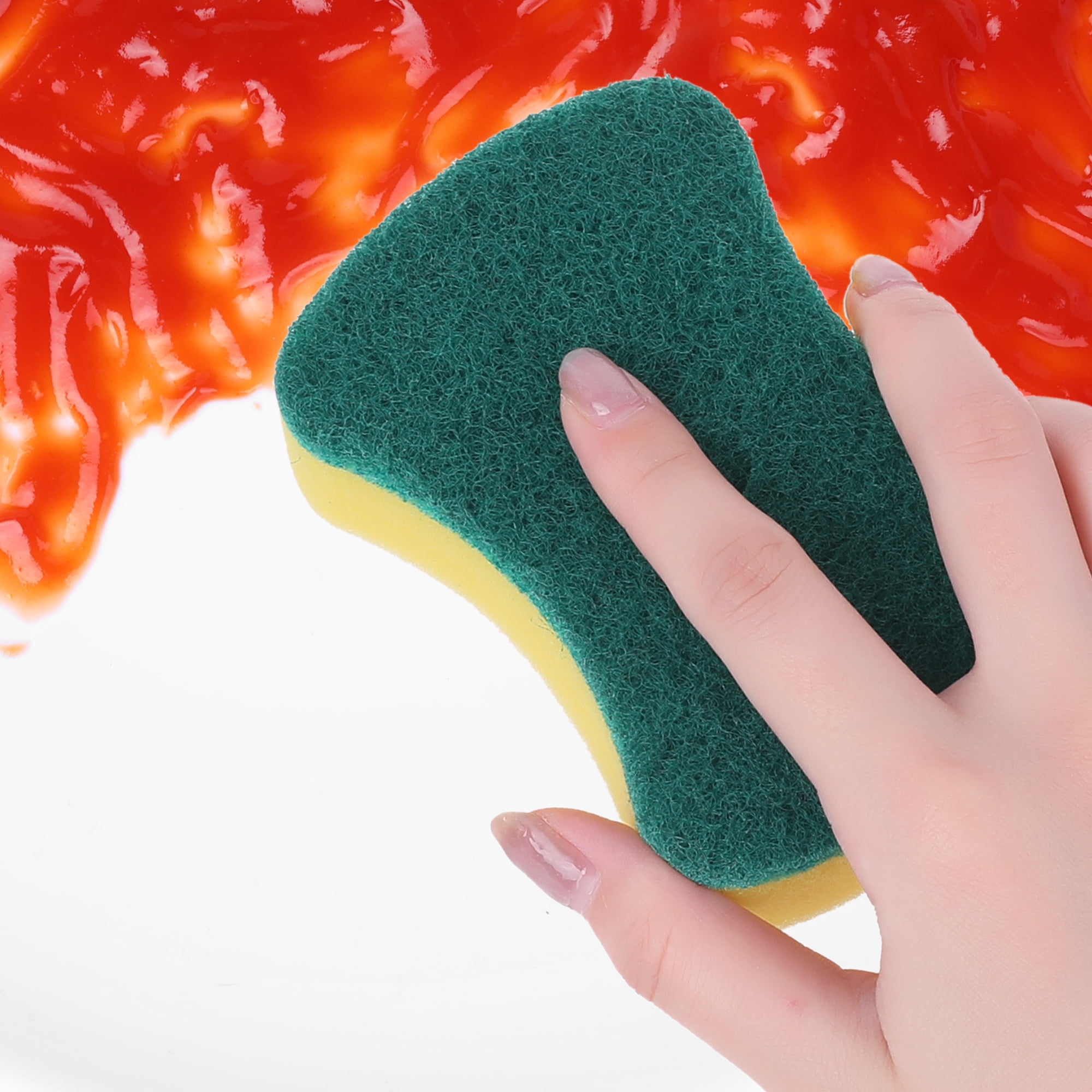 Unique Bargains Non-Scratch Dish Sponge Dish Sponges Green 5 Pcs