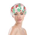 thumbnail image 3 of Kdxio Strawberry Print Shower Cap for Women,Elastic and Reusable,Double Waterproof Layers Bathing Hat, 3 of 9