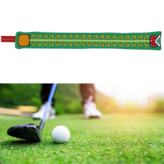 Cubierta para la cabeza de la varilla de alineación de golf, cubierta para la varilla de alineación de golf, ayuda de entrenamiento exquisita, práctic Verde