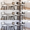 thumbnail image 5 of Foreate 26" Counter Height Bar Stools, Set of 3 with Rattan Mid-Back, Modern Wooden Stool Leather Upholstered Bar Chair Mid Century for Kitchen Island Dining Room Office, 5 of 12