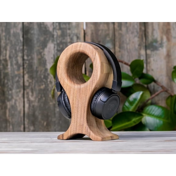 Wooden Headphone Holder for Gamers & Music Headphone Tabletop Stand for Computer Table Desk Organizer Headset Stand Internet Calling, 1 Pcs