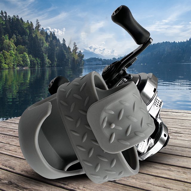 Cubierta protectora para carrete de pesca, bolsa anticolisión, accesorios, gris Cubierta protectora para carrete de pesca