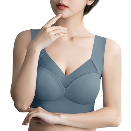 

LEEy-world Lingerie For Women Plus Size Post Bra Front Closure Unpadded Wirefree Sport Racerback Posture Multicolor XL