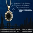 thumbnail image 2 of Gem Stone King 18K Yellow Gold Plated Silver Black Onyx Pendant Necklace for Women (5.84 Cttw, Oval 14X10MM, Gemstone December Birthstone, with 18 inch Silver Chain), 2 of 5