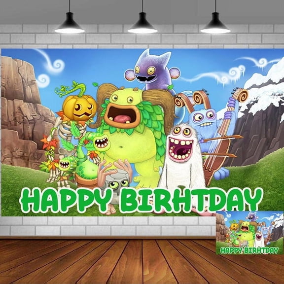 my singing monsters Backdrop Banner Party Supplies Poster Movie Theme Background for Photography Kids Birthday Decorations