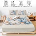thumbnail image 5 of Twin Sze Fitted Sheet Set - Coastal Fall 2 Piece Bedding Sets 16" Deep Pocket Fitted Sheet with 1 Pillowcase, Thanksgiving Blue Pumpkins Coral Rustic Brushed Microfiber Hotel Luxury Bed Sheets, 5 of 9
