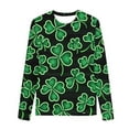 thumbnail image 3 of Auroural 5T Girls Clothes 5T Girls Shirts Long Sleeve Children's St. Patrick Print Long Sleeved Round Neck Top Casual Pullover Base Shirt Navy, 3 of 4