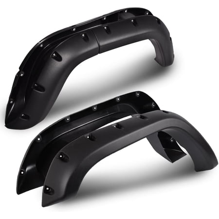 YHH Fender Flares 4pcs Fit Jeep Cherokee XJ 1984-2001 4-Door Sport Utility (No Side Skirts) – Textured Pocket Rivet Wheel Cover
