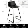 thumbnail image 4 of HeuGah Bar stools Set of 2,Faux Leather Counter Height Bar Stools,Dining Room Chairs with Metal Legs & Soft Backrest Easy to Assemble, 4 of 6