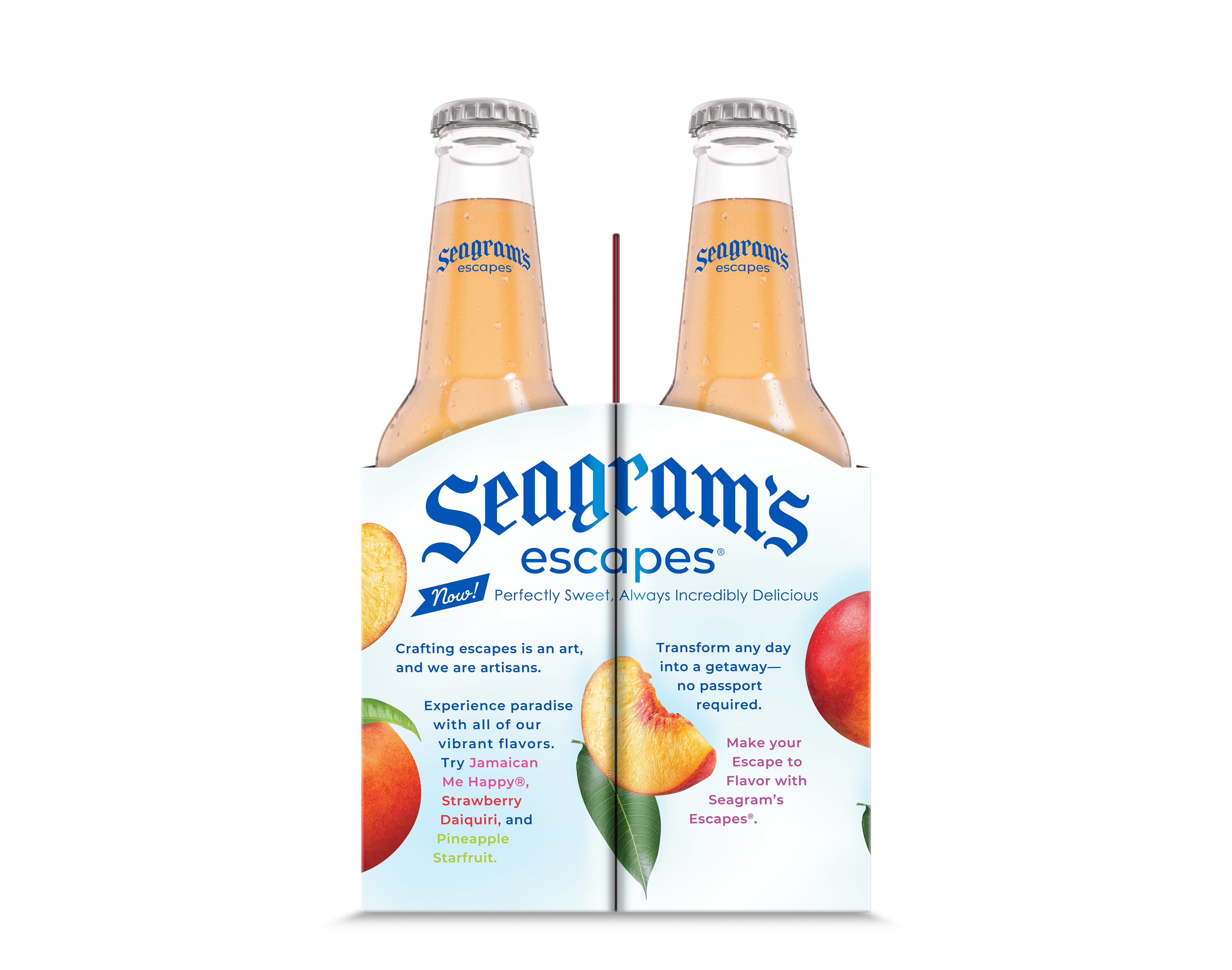Seagram's Escapes Peach Bellini - 4 pack, 11.2 fl oz Bottles