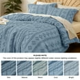 thumbnail image 3 of U by Bedsure Tufted Boho Comforter Set, 3 Pieces Farmhouse Shabby Chic Embroidery Bed Set, Soft Jacquard Comforter for All Seasons,Full,Grey Blue, 3 of 6