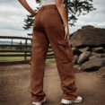 thumbnail image 4 of PEASKJP Women's High Rise Skinny Stretch Ripped Baggy Jeans, Brown, M, 4 of 5