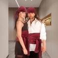 thumbnail image 4 of Musbetu Pirate Hat Belt Set Unisex Solid Color Cosplay Vintage Medieval Renaissance Lace Up Adjustable Performance Prop Clothes Accessory, 4 of 7