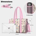 thumbnail image 5 of Teacher Tote Bag,Beige Princess Carriage Pattern Teacher Utility Tote Bag,Large Work Tote Bags for Women with Multiple Pockets,Top Zipper Closure,13.8x10.6x6.7 Inch, 5 of 5