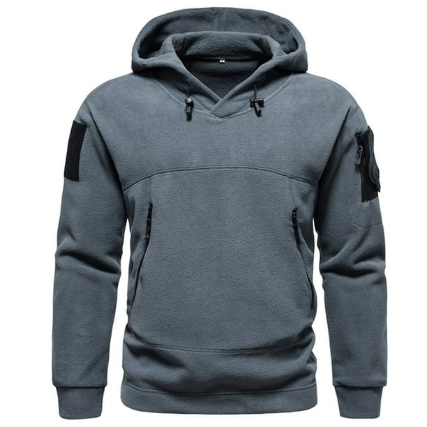 Gibobby Sudaderas con capucha para hombre atlética plisadas manga larga ligeras con capucha para entrenamiento(Gris,CH)
