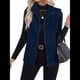thumbnail image 2 of Chaleco Acolchado Sin Mangas para Mujer, Chaqueta con Cremallera, Abrigo de Moda para Otoño y . Azul Oscuro L, 2 of 8
