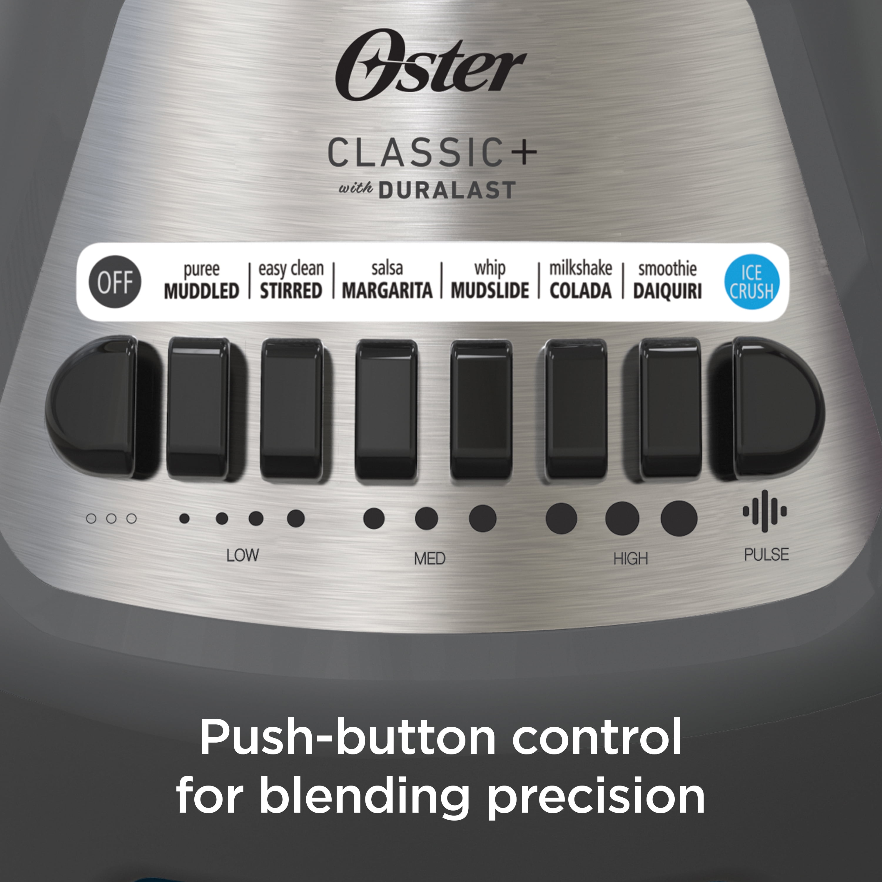 Oster® Classic Series 8-Speed Blender with 6-Cup Glass Jar, Gray